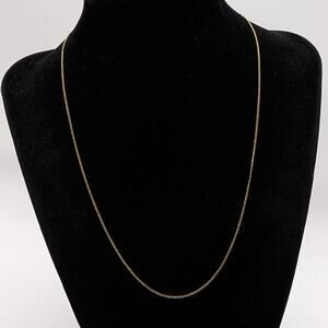 Vintage 1/20 12K Gold Filled Dainty Curb Chain Necklace Signed TK 18in 1mm .81g